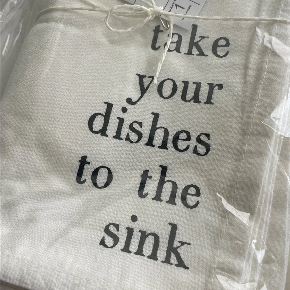White Cotton Fabric set of 6 Napkins. With funny sayings. Will make you laugh 😆